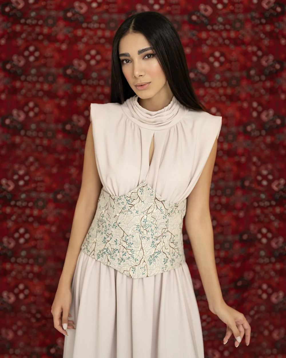ERAM<br>Midi Dress with Bustier Belt