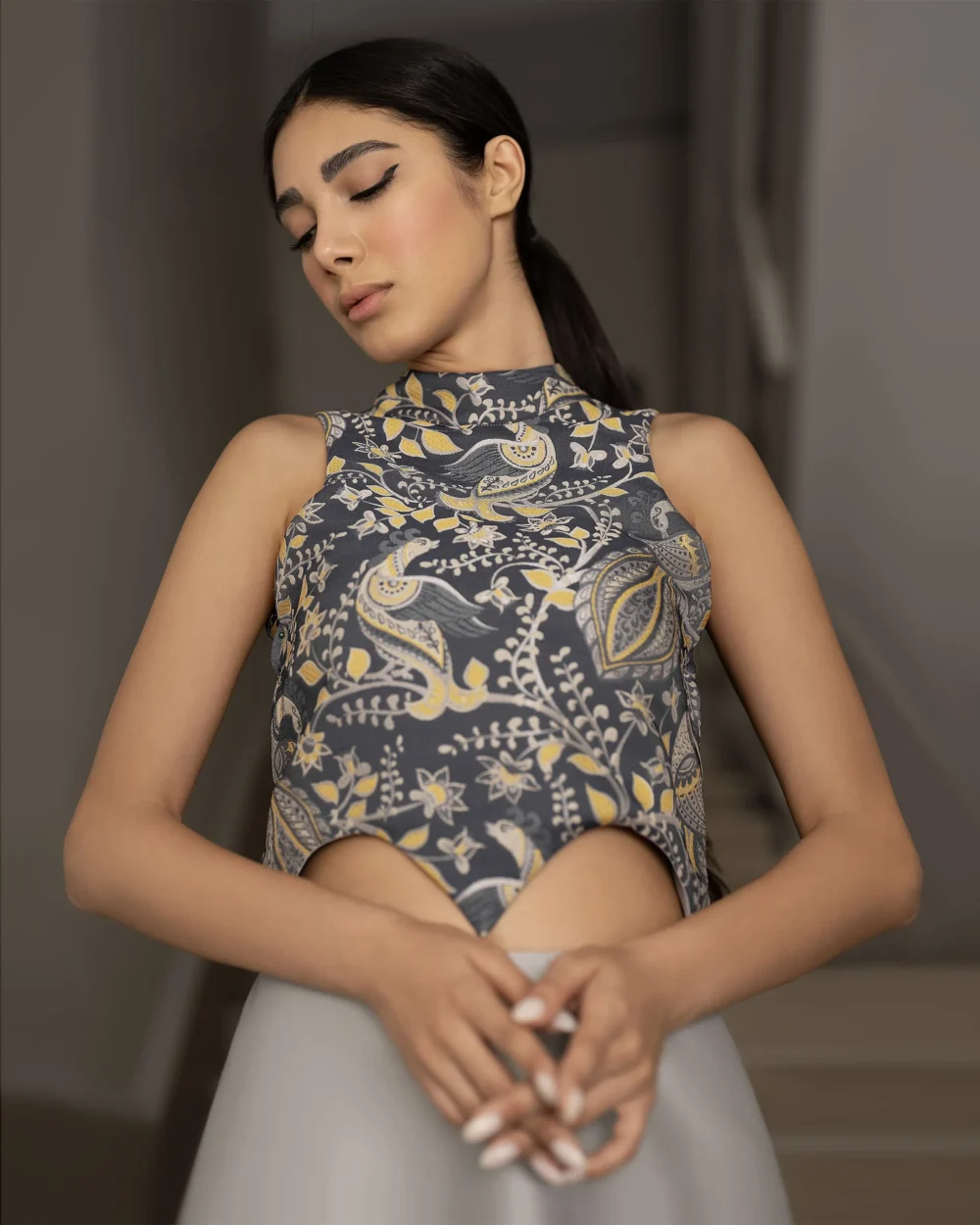 THE DOME<br>Two-Piece Crop Top and Midi Skirt